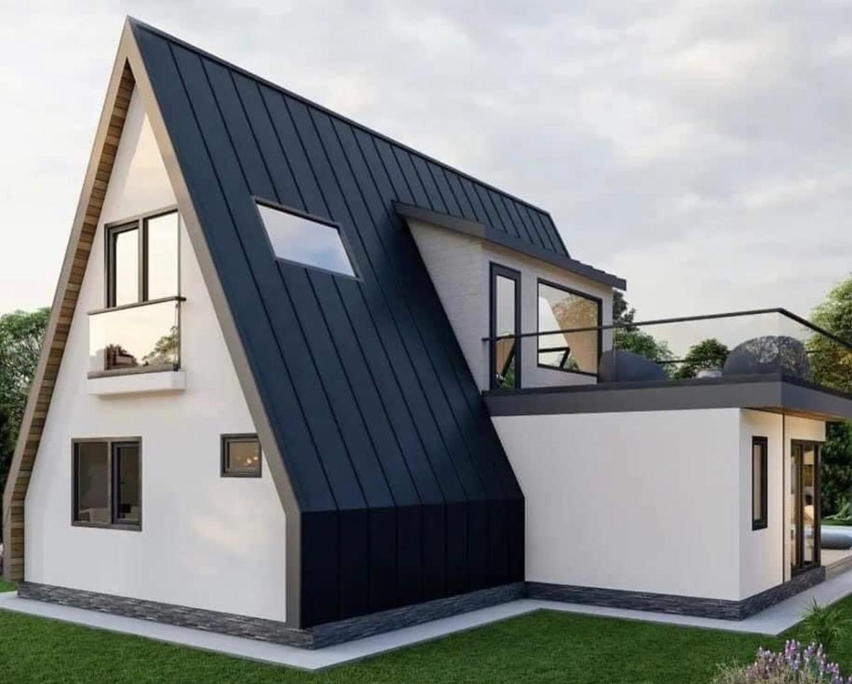 Fachada de bungalow minimalista